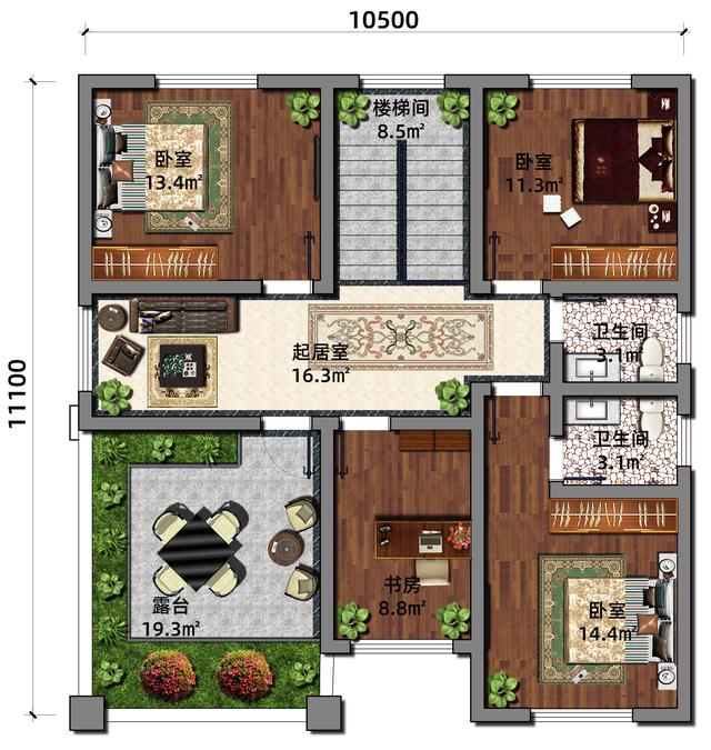 房屋设计平面图（准备三十万回老家建房）(9)