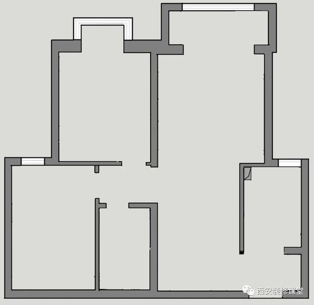 两房一厅户型图（85㎡两室一厅 一间卧室）(1)