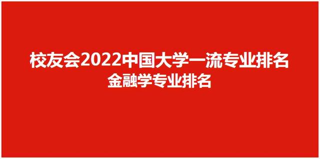 金融学专业排名（2022中国大学金融学专业排名）(1)