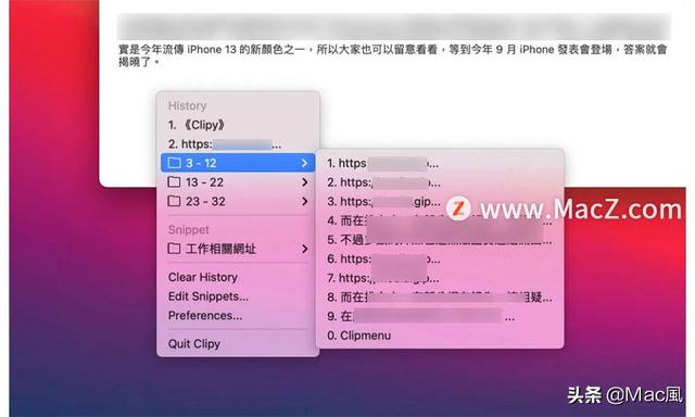 苹果电脑复制粘贴（Clipy 让苹果Mac复制粘贴发挥更强大的功能）(2)