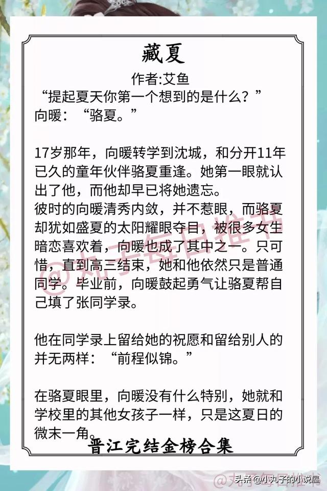 晋江十大经典小说言情（强推晋江完结金榜）(7)