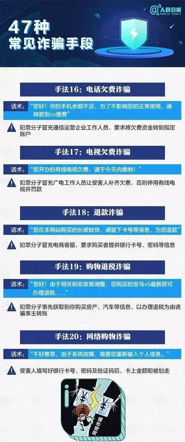 电信诈骗九大套路（47种常见电信诈骗套路）(4)