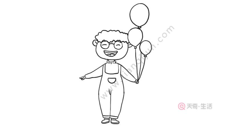 儿童拿气球简笔画图片（幼儿简笔画手拿气球）(5)