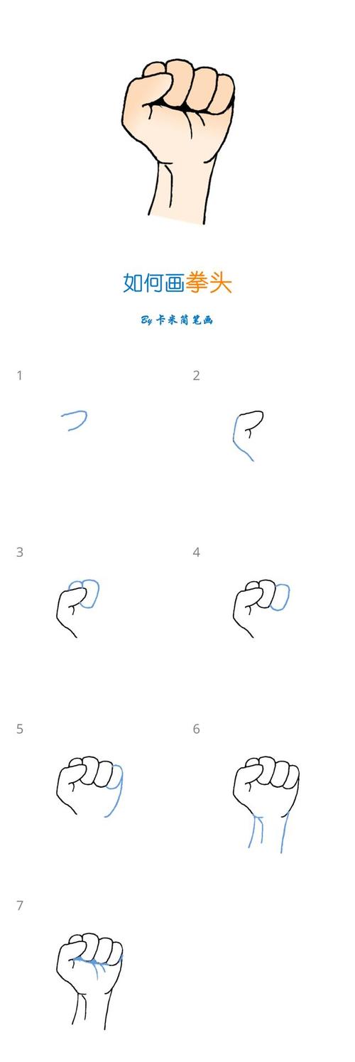拳头怎么画简笔画仅用数字（拳头简笔画超简单）(3)