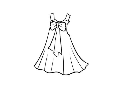日本女生制服裙简笔画（吊带裙简笔画图片）(7)