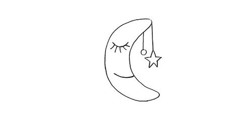 背景星星月亮简笔画（圆月亮图片简笔画）(4)