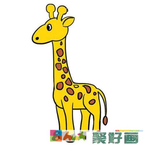 长颈鹿图片简笔画彩色（儿童长颈鹿图画）(3)