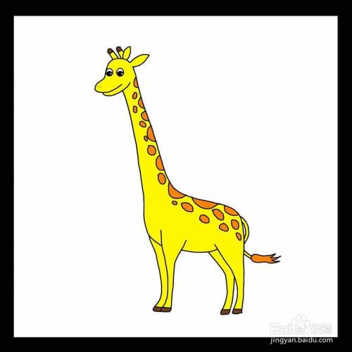 长颈鹿图片简笔画彩色（儿童长颈鹿图画）(4)