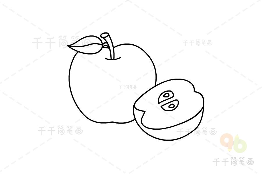 幼儿园苹果简笔画图案（苹果简笔画简单又好看幼儿园）(6)