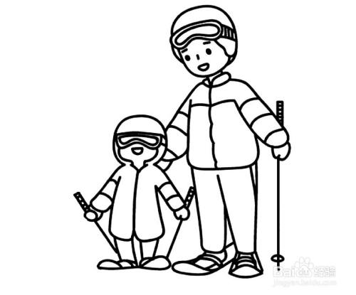 高山滑雪简笔画小人（滑雪的人的图片简笔画）(4)