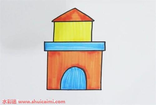 简笔画积木房子图片（积木做的房子简笔画）(1)