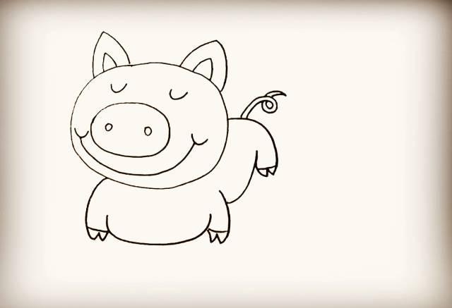 给小猪洗澡简笔画（小猪睡觉简笔画卡通）(3)