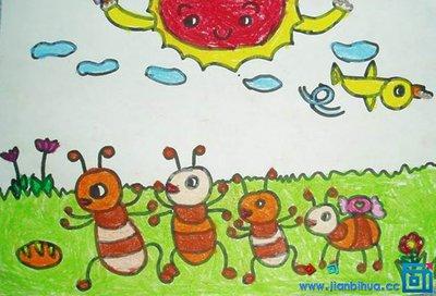 3岁幼儿简笔画蚂蚁（蚂蚁幼儿园简笔画图片大全）(10)