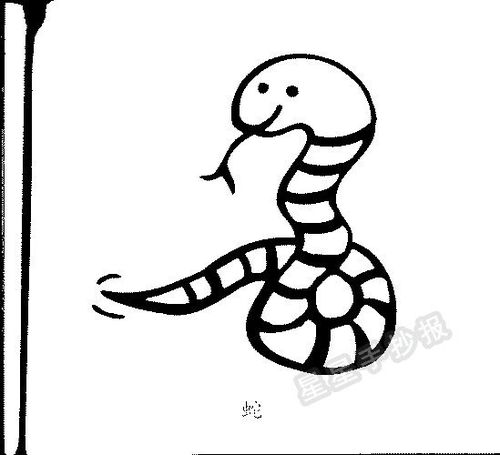简笔画蛇小图案（蛇简笔画大全可爱萌图案）(8)