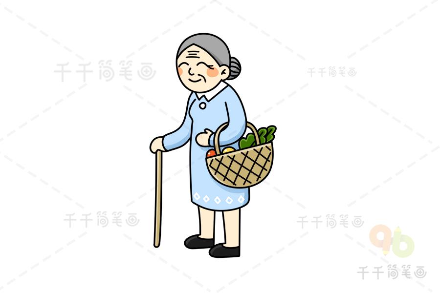 古代老奶奶的简笔画图片（古装老人的简笔画图片）(5)
