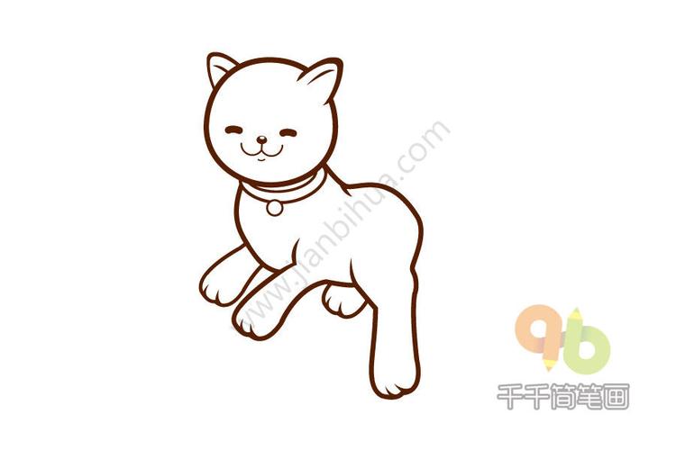 戴珠宝的小猫简笔画（穿着围裙的猫简笔画）