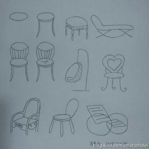 两把椅子简笔画（椅子简笔画六视图）(5)