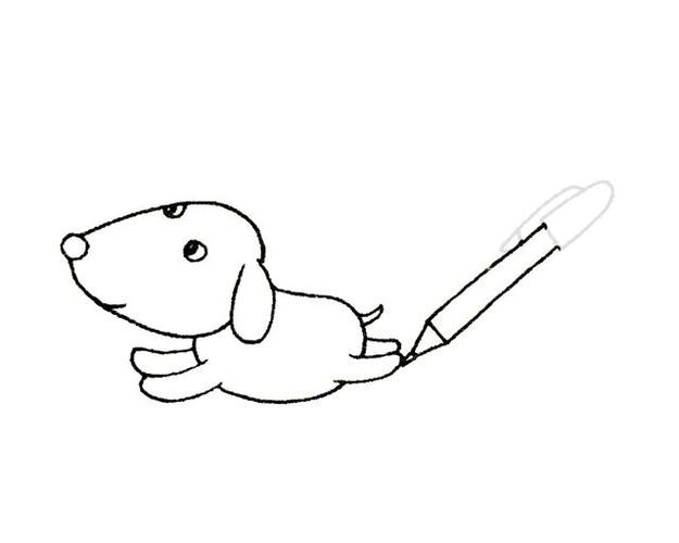 狗奔跑时候的样子简笔画（小狗趴着的图片简笔画）(3)