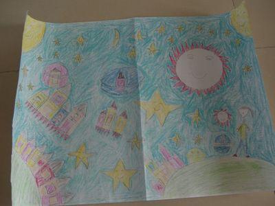 七年级手抄报科幻画（一二年级科技幻想画手抄报）(7)