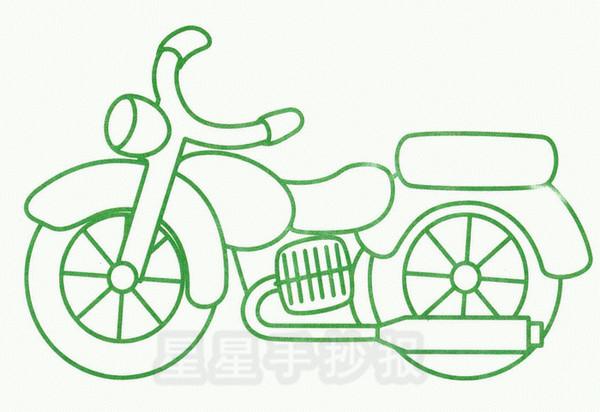 风火轮摩托车简笔画（高质量摩托车简笔画）(2)