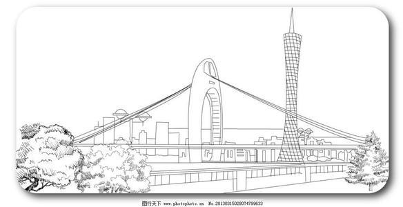 广州景点简笔画（美丽的广州怎么画）(5)