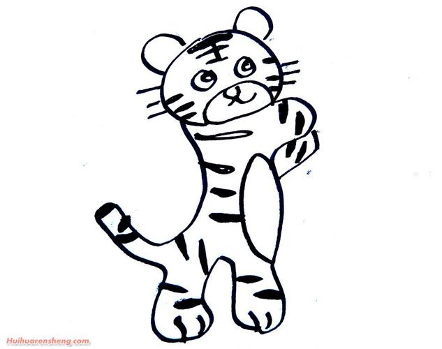老虎简笔画动物（画简单又可怕的老虎）(5)