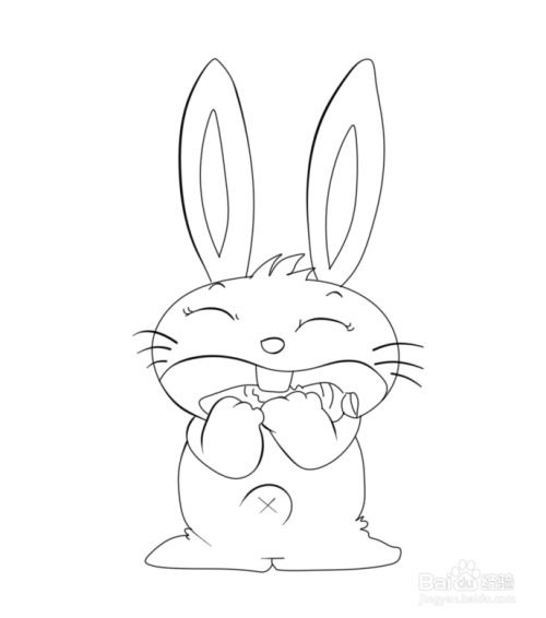 兔子抱胡萝卜简笔画法（兔子抱胡萝卜简笔画可爱）(1)