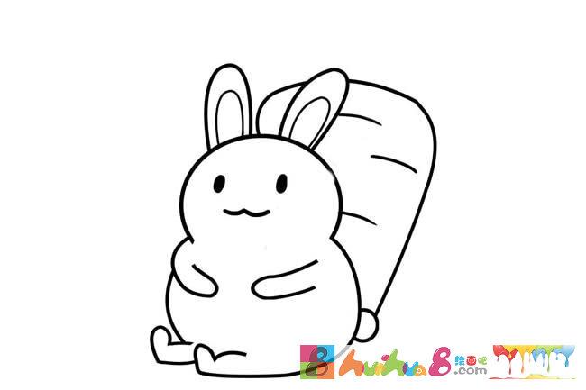 兔子抱胡萝卜简笔画法（兔子抱胡萝卜简笔画可爱）(3)
