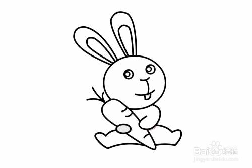 兔子抱胡萝卜简笔画法（兔子抱胡萝卜简笔画可爱）(5)