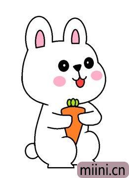 兔子抱胡萝卜简笔画法（兔子抱胡萝卜简笔画可爱）(6)