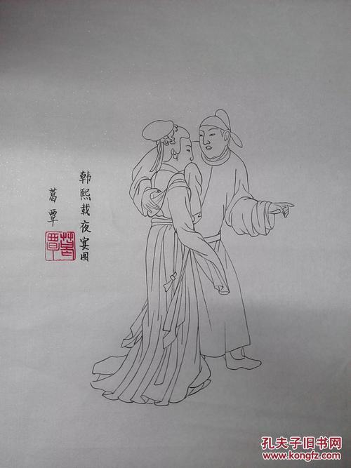 简笔画白描人物图片（人物铅笔画白描）(3)