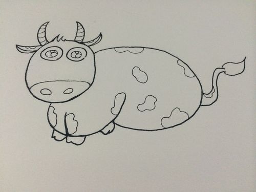 代表数字的牛的简笔画（牛是什么颜色的简笔画）(4)