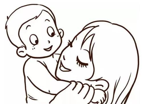 幼儿园老师孩子拥抱简笔画（幼儿园老师孩子合影简笔画）(1)
