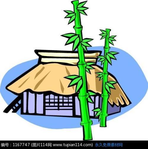 竹子遮挡住的房子简笔画（竹子房屋简笔画）(7)