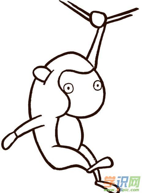 小猴子跳跃简笔画（小兔子和小猴子简笔画大全）(3)