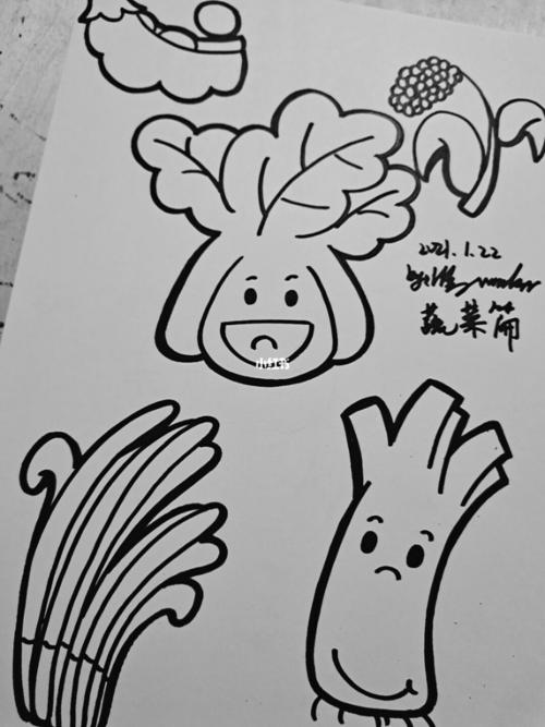 蔬菜拟人化简笔画（各种各样的蔬菜画）(2)