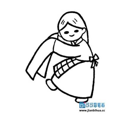 藏族简笔画人物头像（藏族人物怎么画）(5)