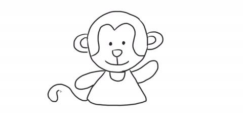 小猴子跳跃简笔画（小兔子和小猴子简笔画大全）(5)