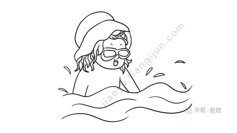 溺水安全简笔画不要太复杂（防溺水六步图画简笔画）(7)