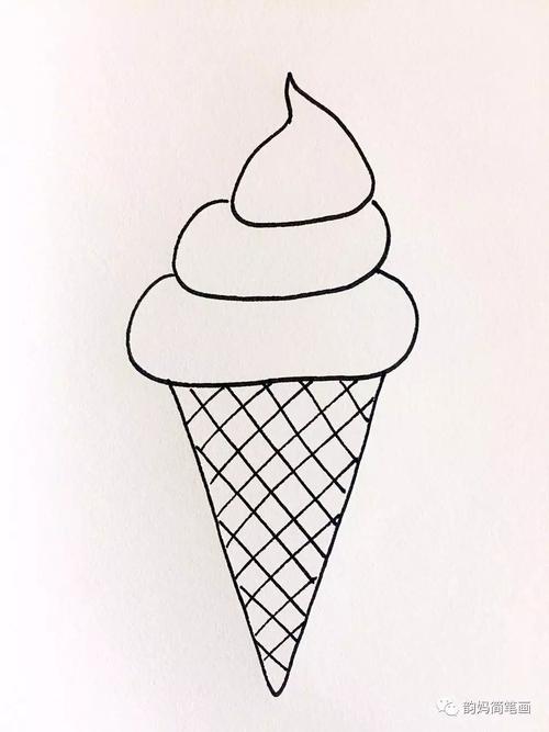 冰淇淋卡通图片简笔画（冰淇淋简笔画图片带色彩）(8)