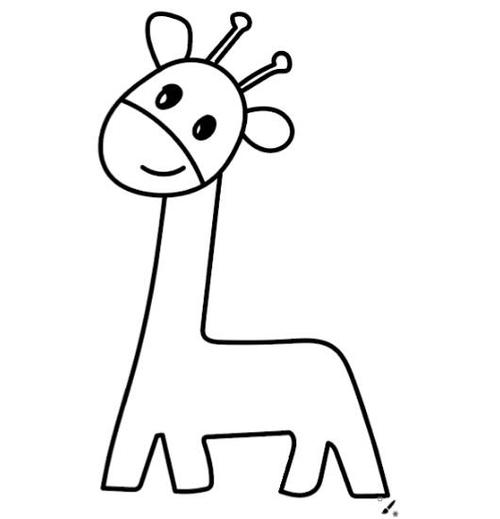 简笔画长颈鹿简单（超简单长颈鹿简笔画好看）(2)