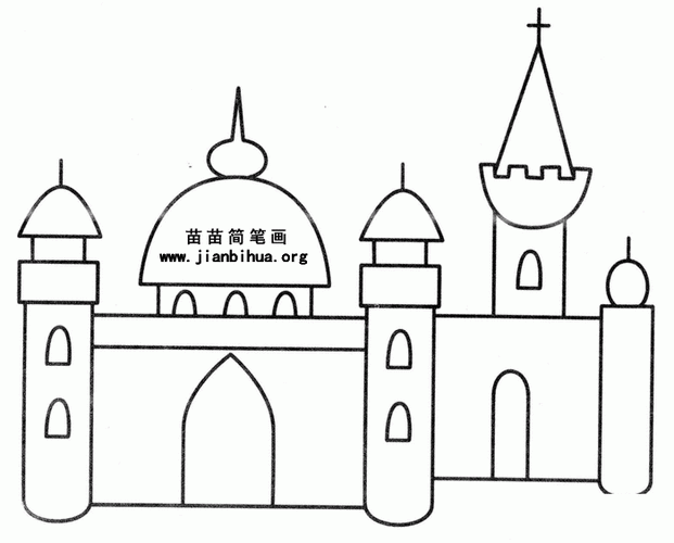 儿童城堡简笔画图片（一二三年级画公主城堡）(5)