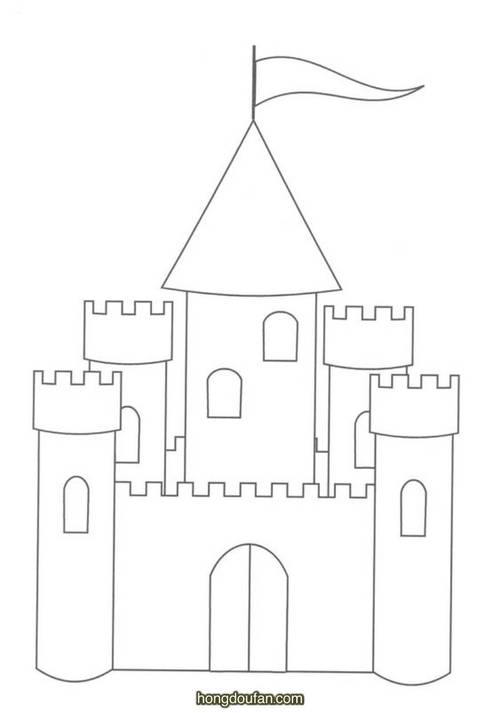 儿童城堡简笔画图片（一二三年级画公主城堡）(9)