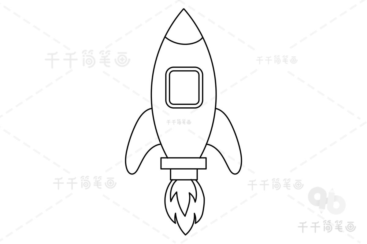 图形组合的各种火箭简笔画（所有火箭的简笔画图片）(3)