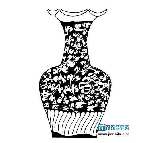 花瓶简笔画花纹（瓶子画图片简单又漂亮）(6)