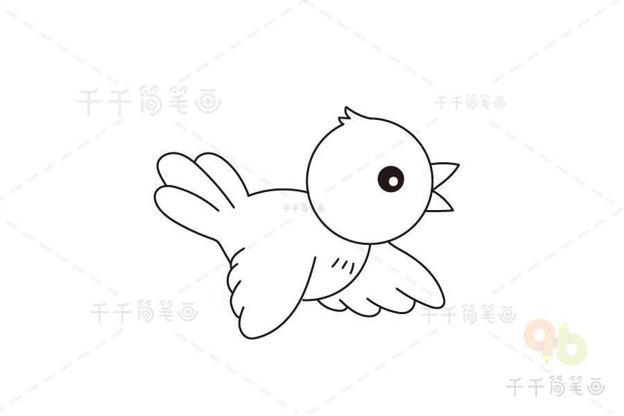 画鸟超级简单的简笔画（鸟的画法简笔画大全可爱）(3)