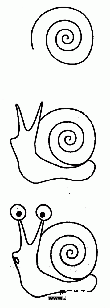 雨春幼儿园小蜗牛简笔画（蜗牛简笔画简单幼儿园）(1)