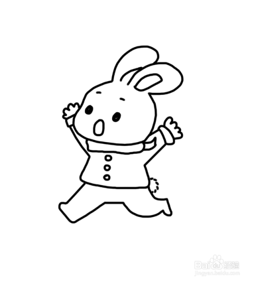奔跑的兔子的简笔画（跳起来的兔子可爱简笔画）(6)
