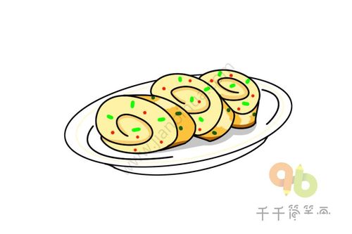 好吃的圆形食物图片简笔画（可爱美食图案简笔画图片）(8)