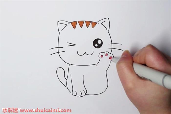 小型的猫的简笔画（猫的简笔画站着的）(8)